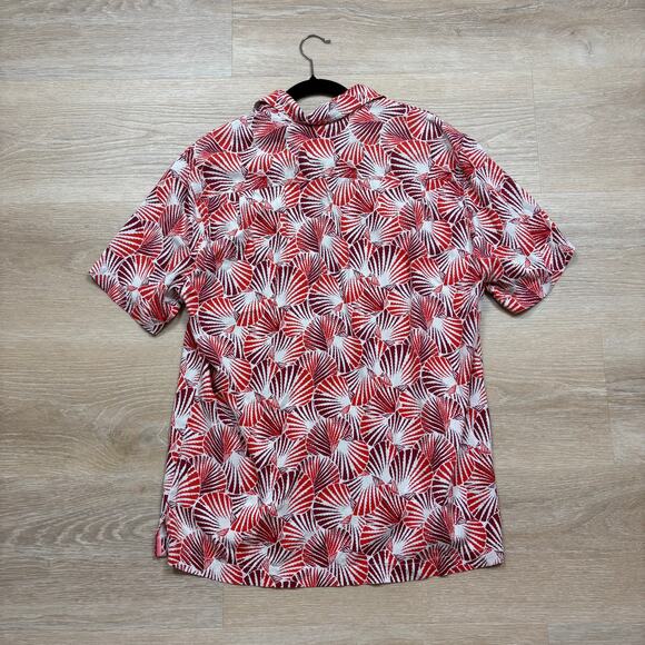 Tommy‎ Bahama Silk Short Sleeve Pattern Button Up Shirt Men’s M Color Red/Orange - Picture 6 of 6
